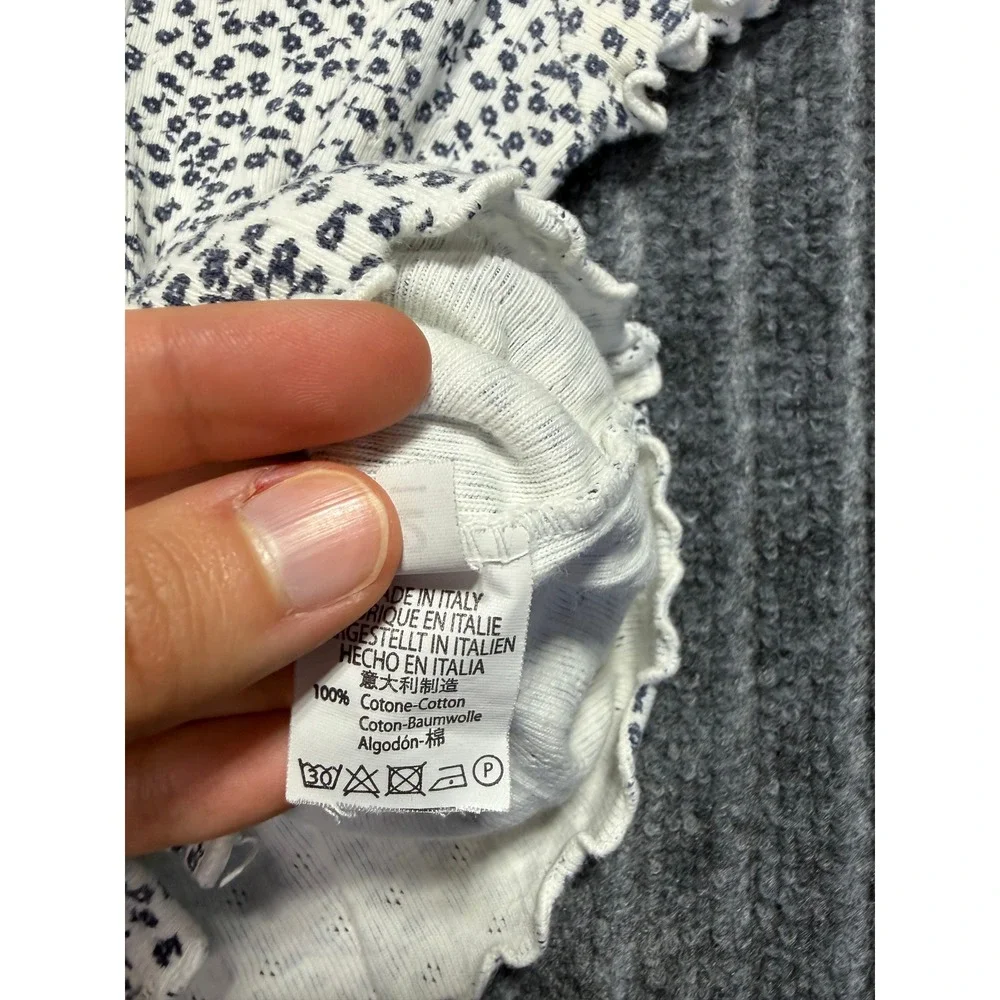 Brandy Melville Coquette Baby Tee XS Floral Dainty Casual‎ Y2K Summer